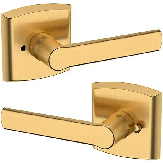 Baldwin Estate 5485V Privacy Lever with R026 Rosette in Lifetime Satin Brass finish