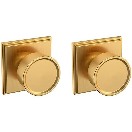 Baldwin Estate K007 Hollywood Hills Passage Knob with R050 Rosette in Lifetime Satin Brass finish