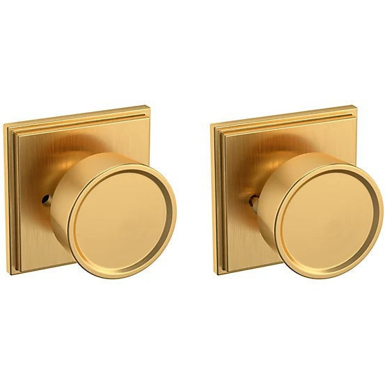 Baldwin Estate K007 Hollywood Hills Privacy Knob with R050 Rosette in Lifetime Satin Brass finish