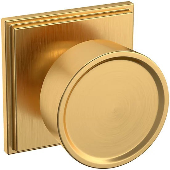 Baldwin Estate K008 Hollywood Hills Half Dummy Knob with R050 Rosette in Lifetime Satin Brass finish