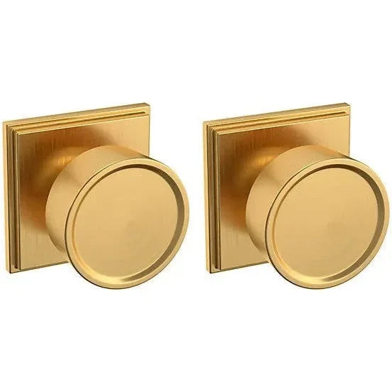 Baldwin Estate K008 Hollywood Hills Full Dummy Knob with R050 Rosette in Lifetime Satin Brass finish