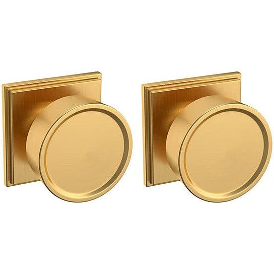Baldwin Estate K009 Hollywood Hills Full Dummy Knob with R050 Rosette in Lifetime Satin Brass finish