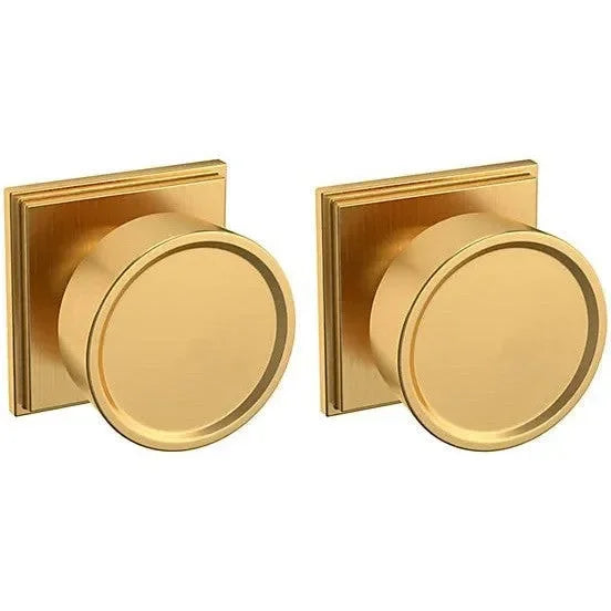 Baldwin Estate K009 Hollywood Hills Full Dummy Knob with R050 Rosette in Lifetime Satin Brass finish