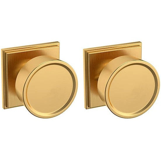 Baldwin Estate K009 Hollywood Hills Privacy Knob with R050 Rosette in Lifetime Satin Brass finish