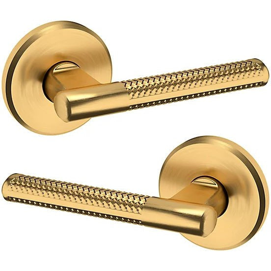 Baldwin Estate L015 Full Dummy Lever with R016 Rosette in Lifetime Satin Brass finish