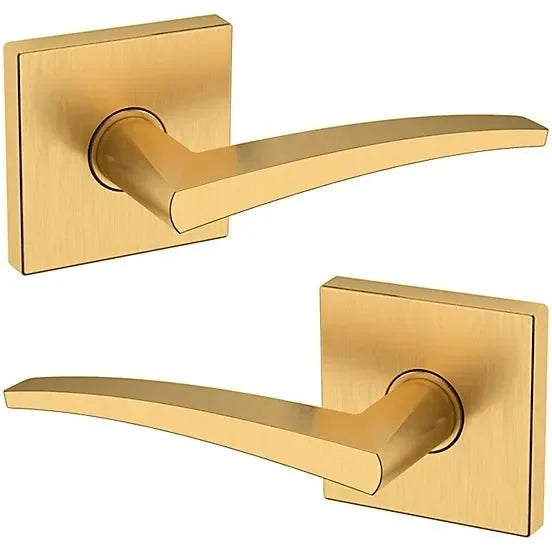 Baldwin Estate L022 Full Dummy Lever with R017 Rosette in Lifetime Satin Brass finish