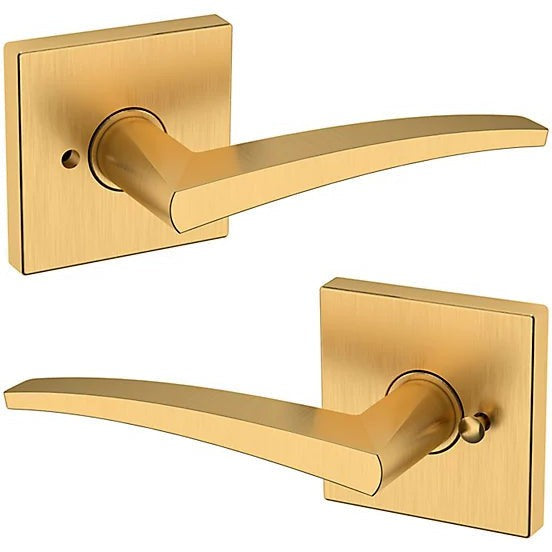 Baldwin Estate L022 Privacy Lever with R017 Rosette in Lifetime Satin Brass finish