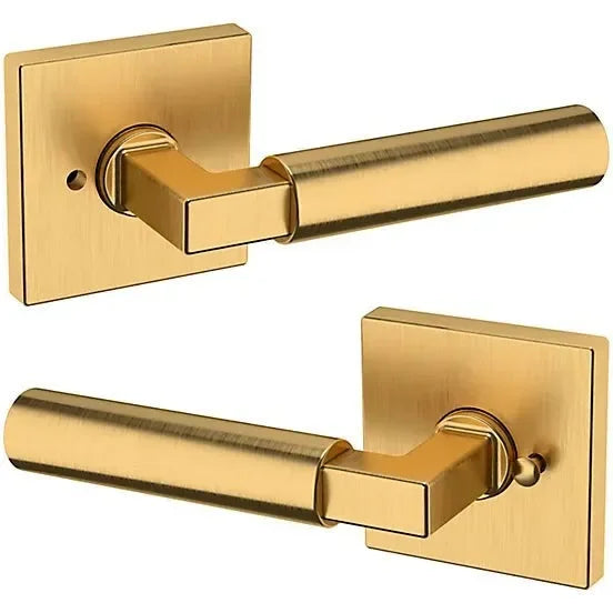 Baldwin Estate L029 Gramercy Privacy Lever with R017 Rosette in Lifetime Satin Brass finish