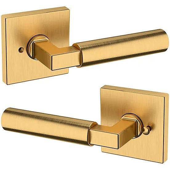 Baldwin Estate L029 Gramercy Privacy Lever with R017 Rosette in Lifetime Satin Brass finish