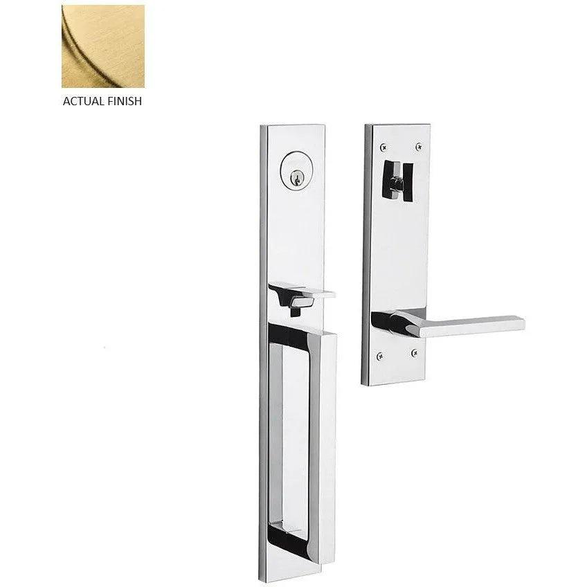 Baldwin Estate Minneapolis Full Escutcheon Single Cylinder Handleset With Interior 5162 Lever in Lifetime Satin Brass finish