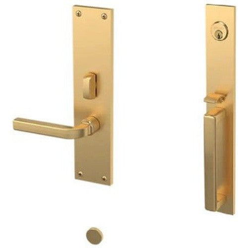 Baldwin Estate Minneapolis Mortise Handleset Entrance Trim with Interior 5162 Lever in Lifetime Satin Brass finish