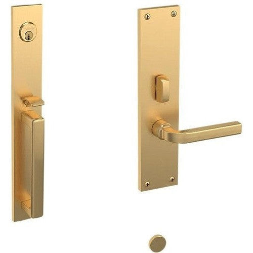 Baldwin Estate Minneapolis Mortise Handleset Entrance Trim with Interior 5162 Lever in Lifetime Satin Brass finish