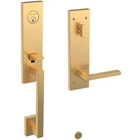 Baldwin Estate Minneapolis Single Cylinder Handleset With Interior 5162 Lever in Lifetime Satin Brass finish