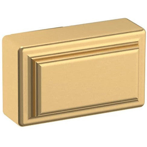 Baldwin Estate Rectangle Raised Knob 1.5" in Lifetime Satin Brass finish