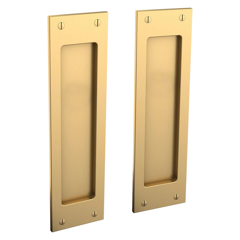 Baldwin Estate Santa Monica Dummy Large Pocket Door Set in Lifetime Satin Brass finish