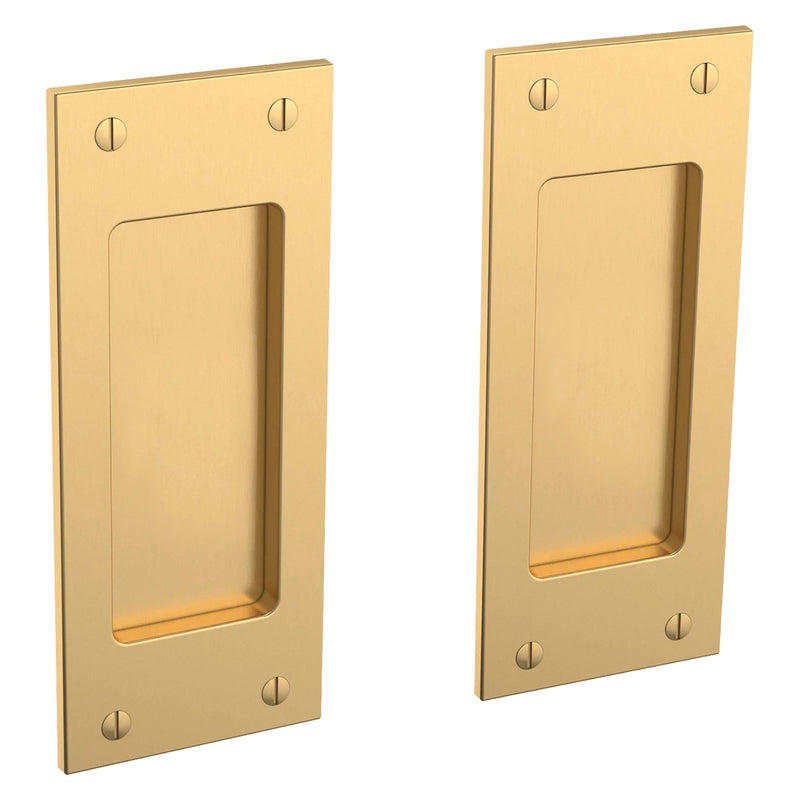 Baldwin Estate Santa Monica Dummy Small Pocket Door Set in Lifetime Satin Brass finish