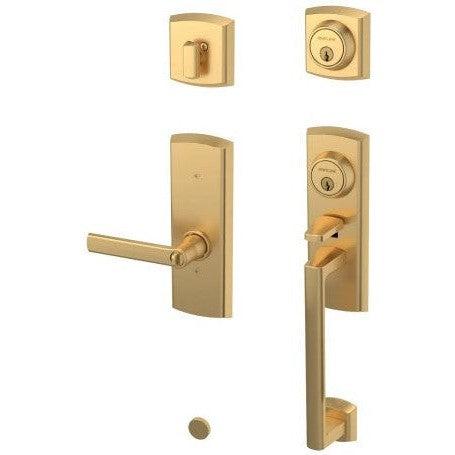 Baldwin Estate Soho 2-Point Lock Single Cylinder Handleset With Interior Soho Lever in Lifetime Satin Brass finish