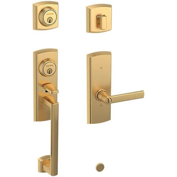 Baldwin Estate Soho 2-Point Lock Single Cylinder Handleset With Interior Soho Lever in Lifetime Satin Brass finish