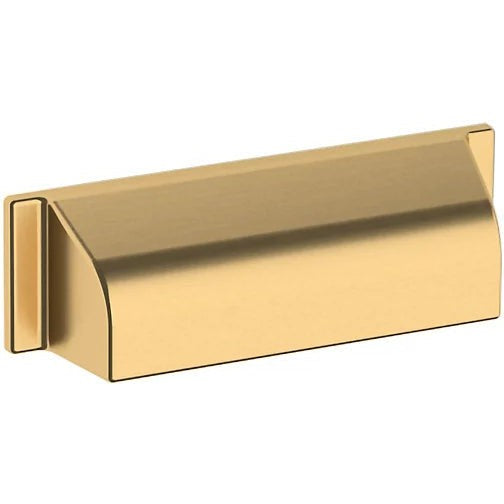 Baldwin Estate Transitional Cup Pull 4" in Lifetime Satin Brass finish