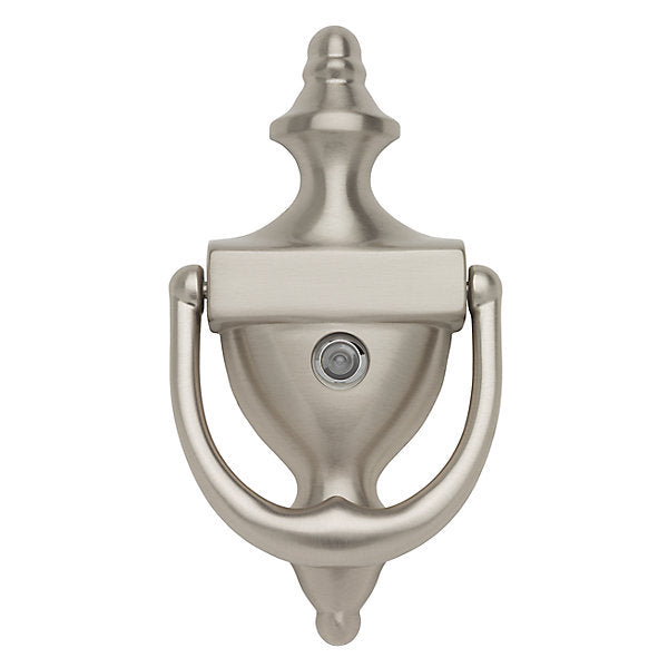 Baldwin Estate 0103 Colonial Door Knocker with Observascope in Lifetime Satin Nickel finish