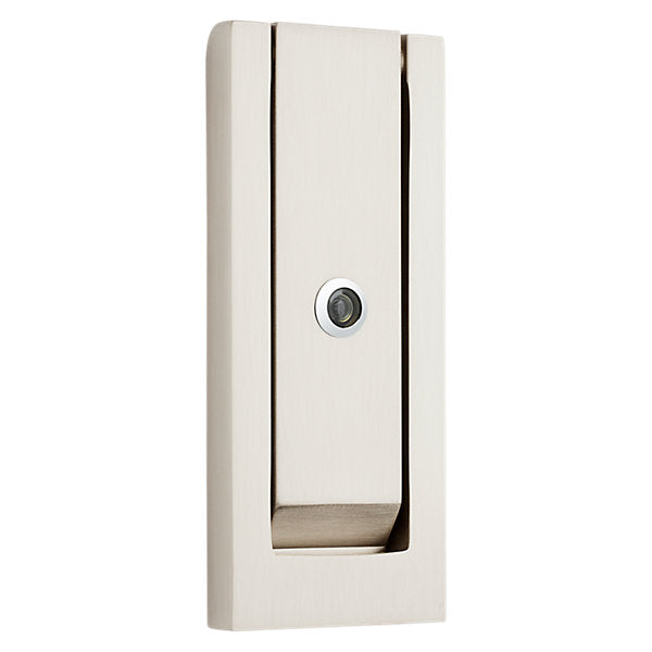 Baldwin Estate 0185 Modern Door Knocker with Observascope in Lifetime Satin Nickel finish