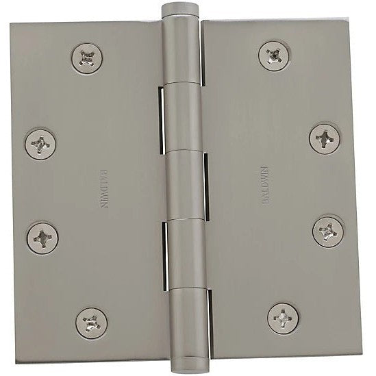 Baldwin Estate 1045 4.5" Square Corner Hinge in Lifetime Satin Nickel finish