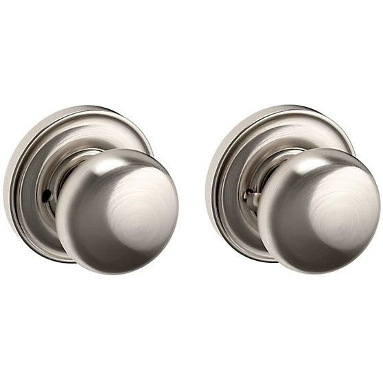 Baldwin Estate 5000 Privacy Knob with 5048 Rosette in Lifetime Satin Nickel finish