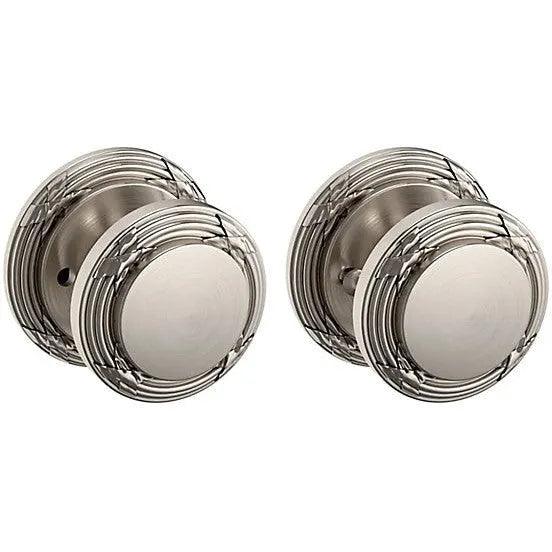 Baldwin Estate 5013 Privacy Knob with 5021 Rosette in Lifetime Satin Nickel finish