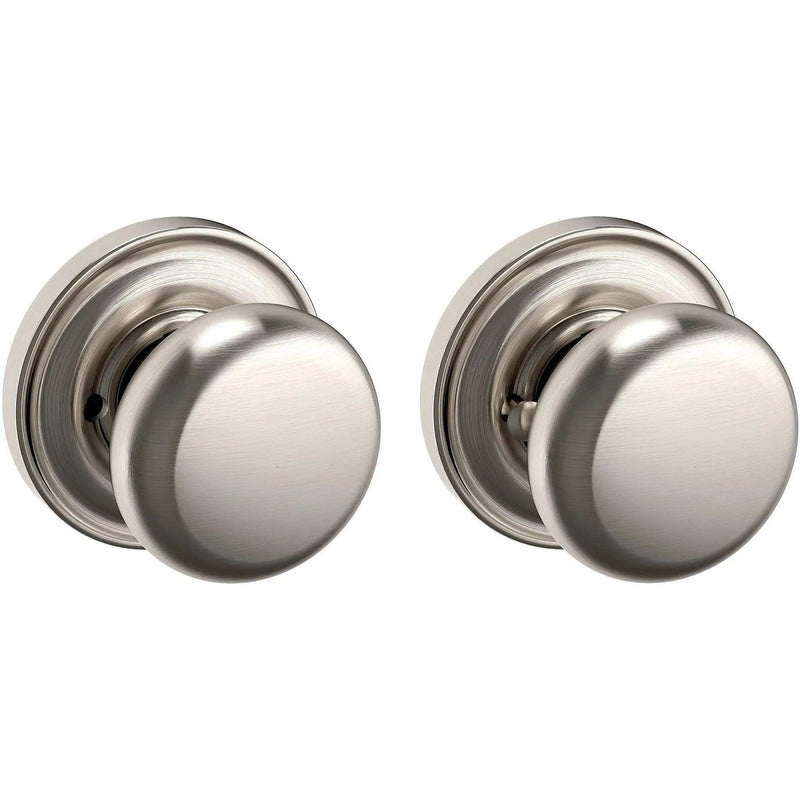 Baldwin Estate 5015 Privacy Knob with 5048 Rosette in Lifetime Satin Nickel finish