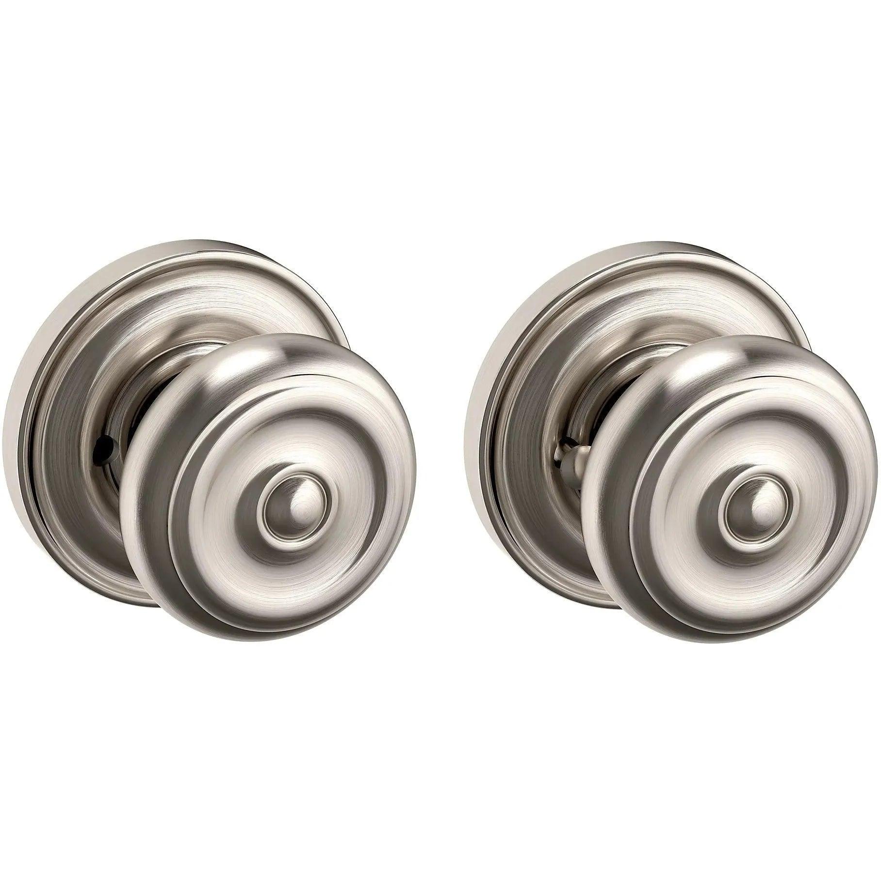 Baldwin Estate 5020 Privacy Knob with 5048 Rosette in Lifetime Satin Nickel finish