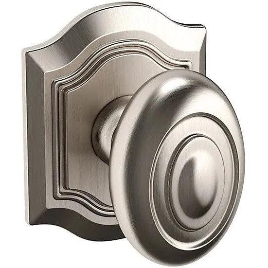 Baldwin Estate 5077 Bethpage Half Dummy Knob with R027 Rosette in Lifetime Satin Nickel finish
