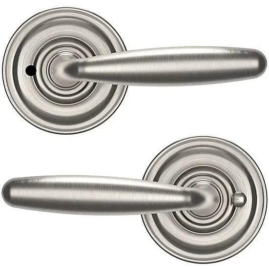Baldwin Estate 5106 Privacy Lever with 5048 Rosette in Lifetime Satin Nickel finish