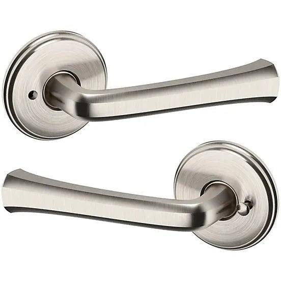 Baldwin Estate 5112 Privacy Lever with 5075 Rosette in Lifetime Satin Nickel finish