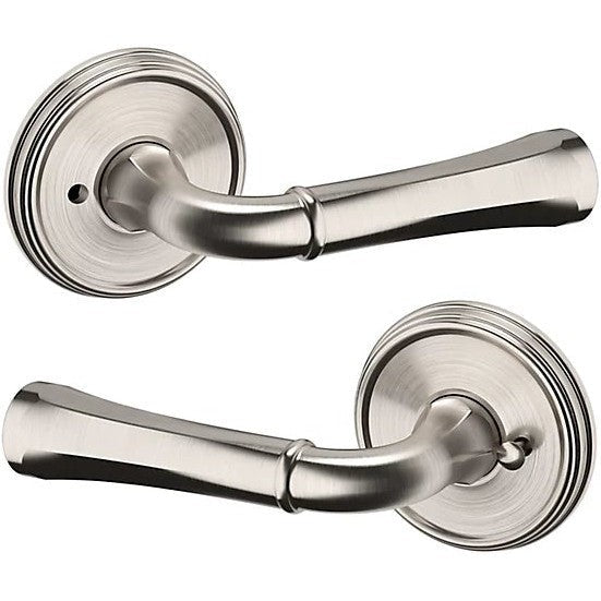 Baldwin Estate 5113 Privacy Lever with 5078 Rosette in Lifetime Satin Nickel finish