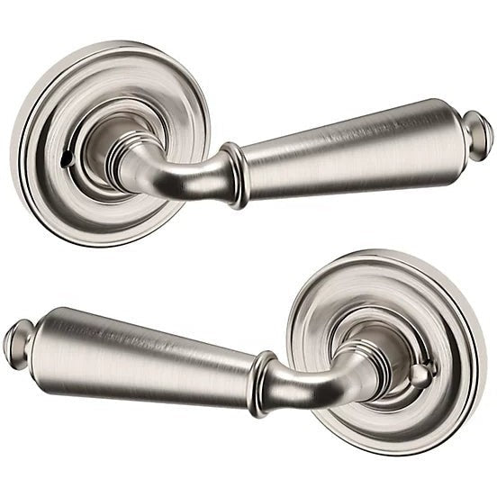 Baldwin Estate 5125 Privacy Lever with 5048 Rosette in Lifetime Satin Nickel finish