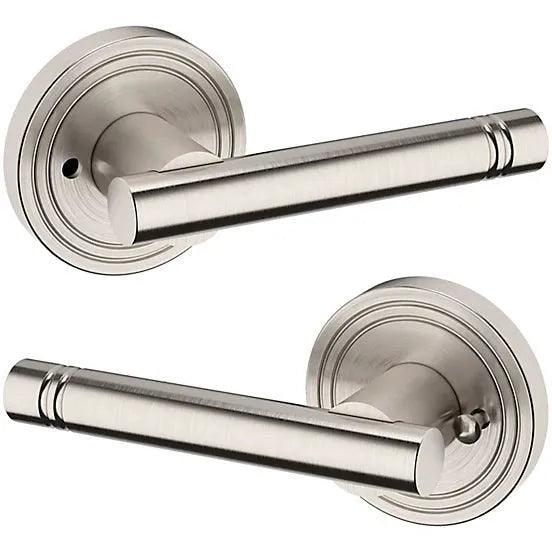 Baldwin Estate 5138 Privacy Lever with 5047 Rosette in Lifetime Satin Nickel finish