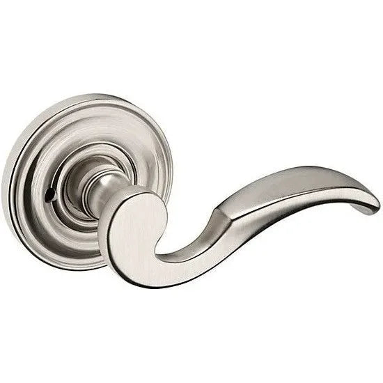 Baldwin Estate 5152 Privacy Lever with 5017 Rosette in Lifetime Satin Nickel finish