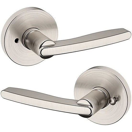 Baldwin Estate 5164 Privacy Lever with 5046 Rosette in Lifetime Satin Nickel finish