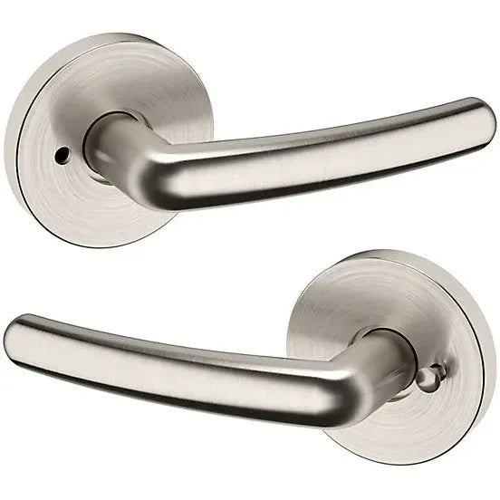 Baldwin Estate 5165 Privacy Lever with 5046 Rosette in Lifetime Satin Nickel finish