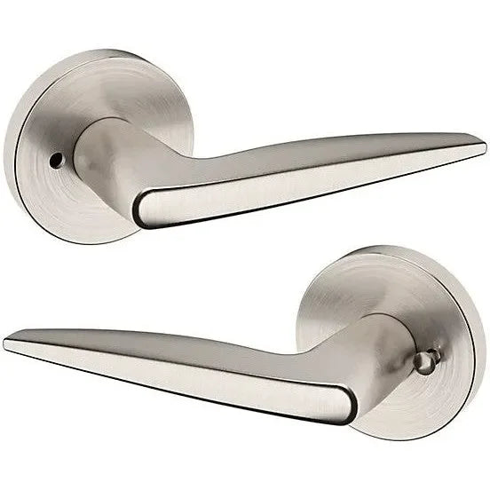 Baldwin Estate 5166 Privacy Lever with 5046 Rosette in Lifetime Satin Nickel finish