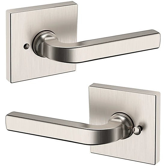 Baldwin Estate 5190 Privacy Lever with R017 Rosette in Lifetime Satin Nickel finish
