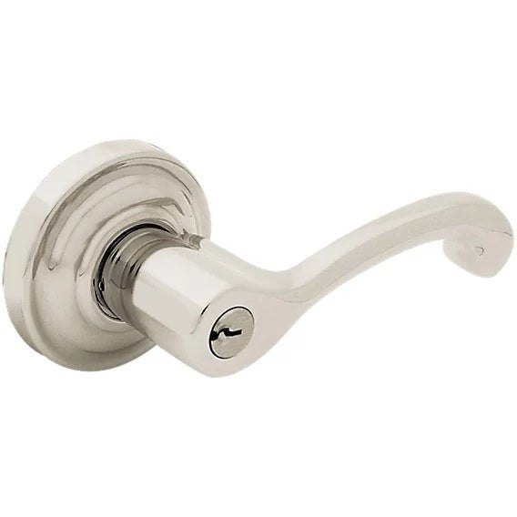 Baldwin Estate 5245 Keyed Classic Right Handed Lever with Classic Rosette in Lifetime Satin Nickel finish