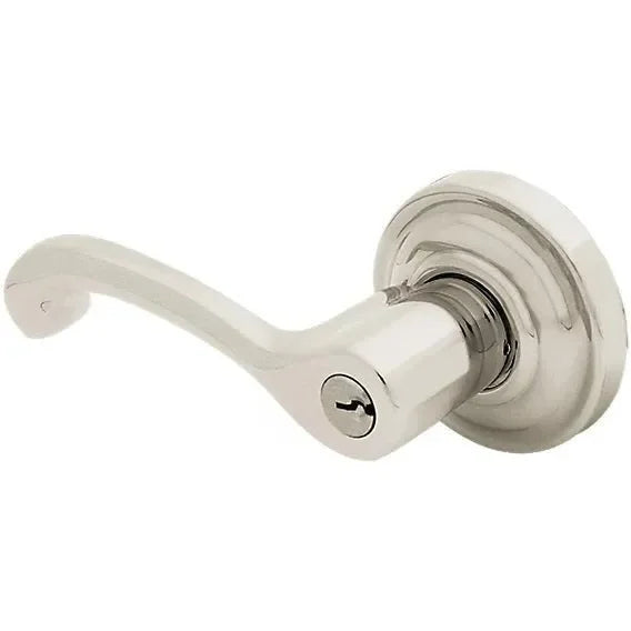 Baldwin Estate 5245 Keyed Classic Left Handed Lever with Classic Rosette in Lifetime Satin Nickel finish