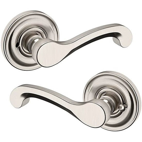 Baldwin Estate 5445V Privacy Lever with 5048 Rosette in Lifetime Satin Nickel finish