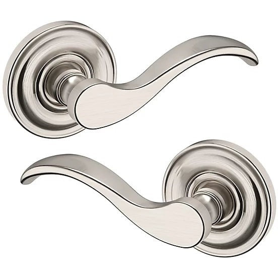 Baldwin Estate 5455V Passage Lever with 5048 Rosette in Lifetime Satin Nickel finish