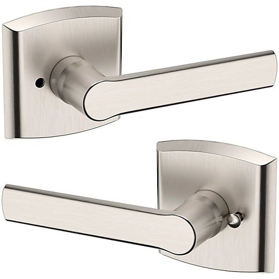 Baldwin Estate 5485V Privacy Lever with R026 Rosette in Lifetime Satin Nickel finish