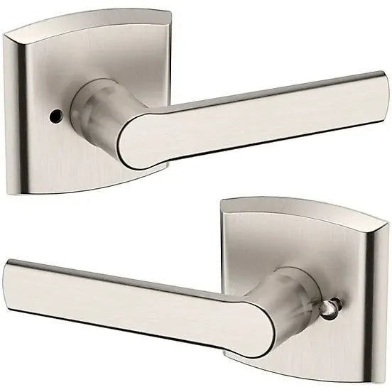 Baldwin Estate 5485V Privacy Lever with R026 Rosette in Lifetime Satin Nickel finish