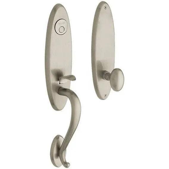 Baldwin Estate Blakely Single Cylinder Handleset with Interior 5025 Egg Knob in Lifetime Satin Nickel finish