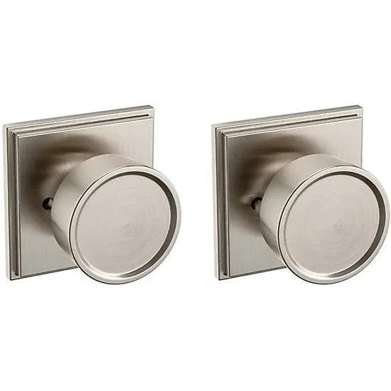 Baldwin Estate K007 Hollywood Hills Privacy Knob with R050 Rosette in Lifetime Satin Nickel finish