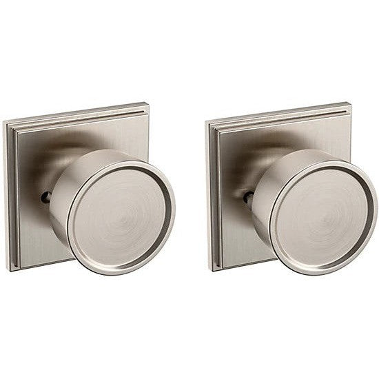 Baldwin Estate K007 Hollywood Hills Privacy Knob with R050 Rosette in Lifetime Satin Nickel finish